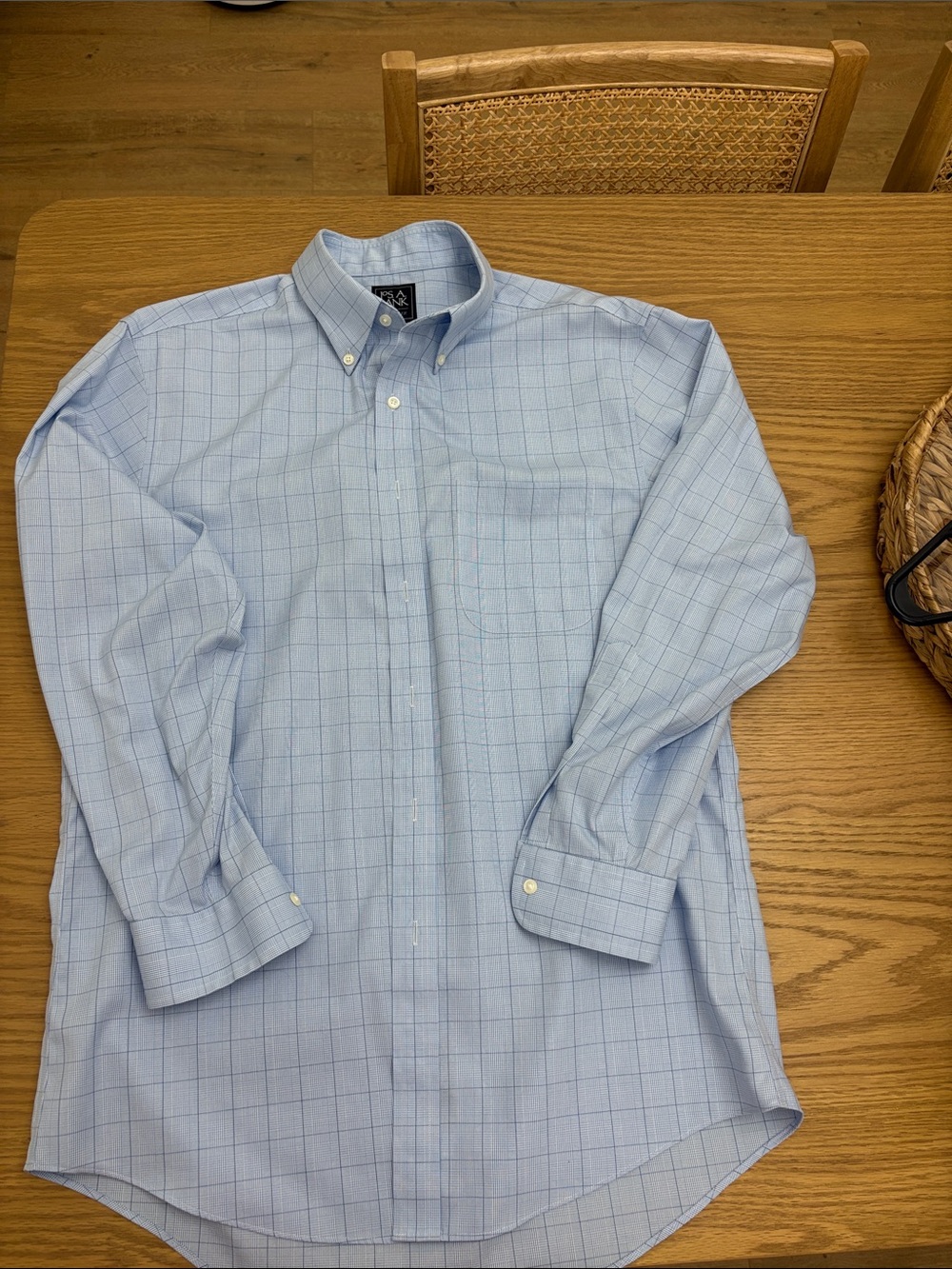 Jos. A. Bank Light Blue Windowpane Button-Down Shirt